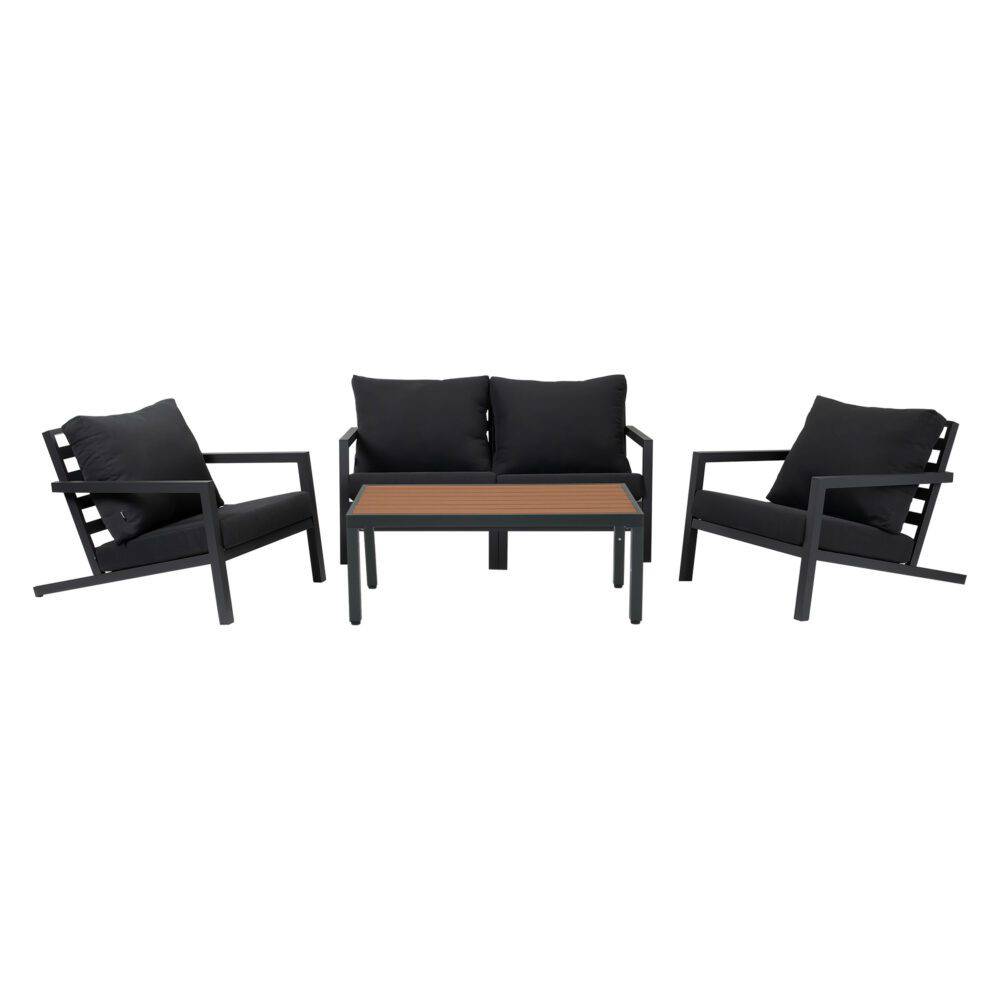 5 PCS - Aidan Garden Furniture Set - Slate Grey - STripleB