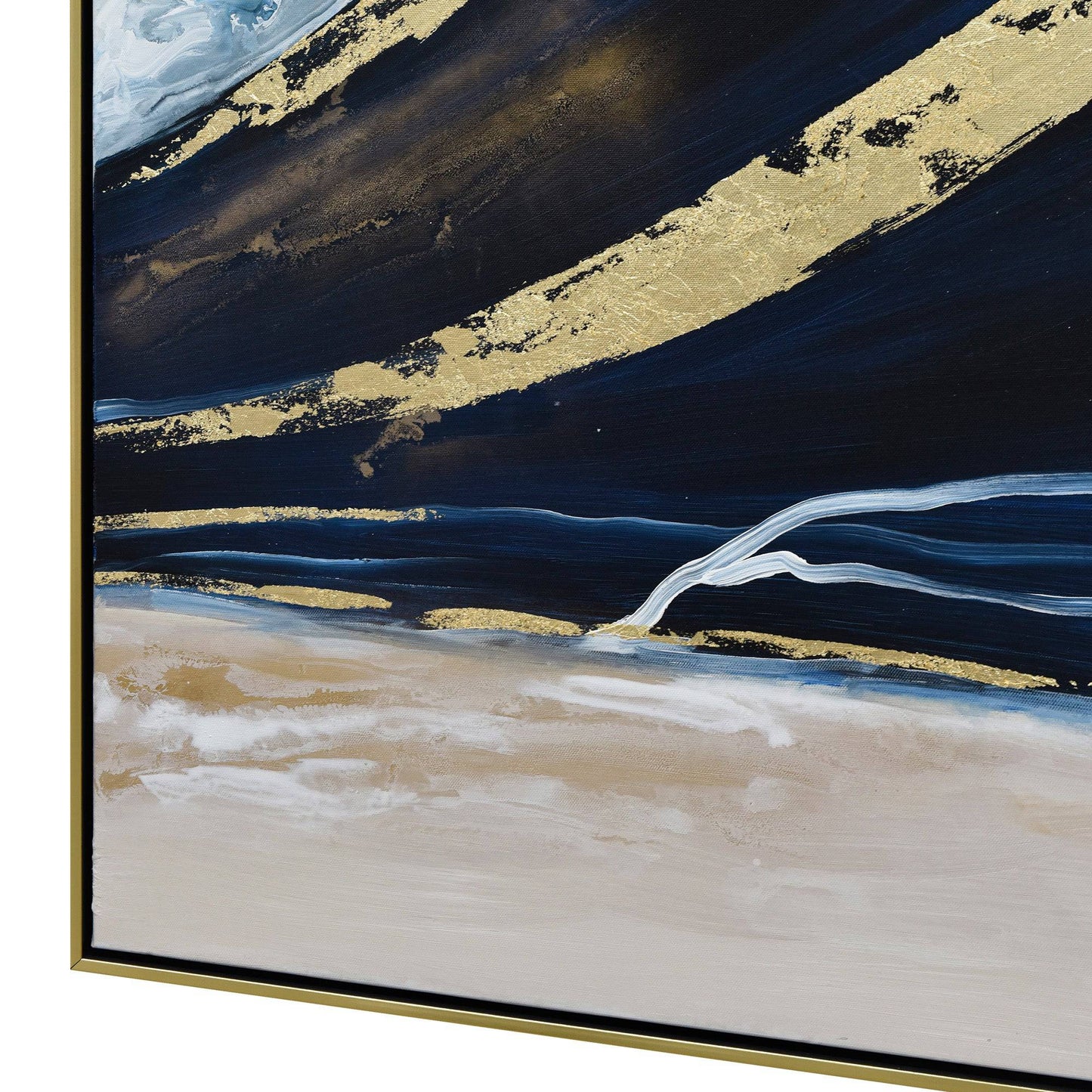 150X70cm Set of 3 Gold Framed Hand Painted Canvas Wall Art - 150X70cm - STripleB