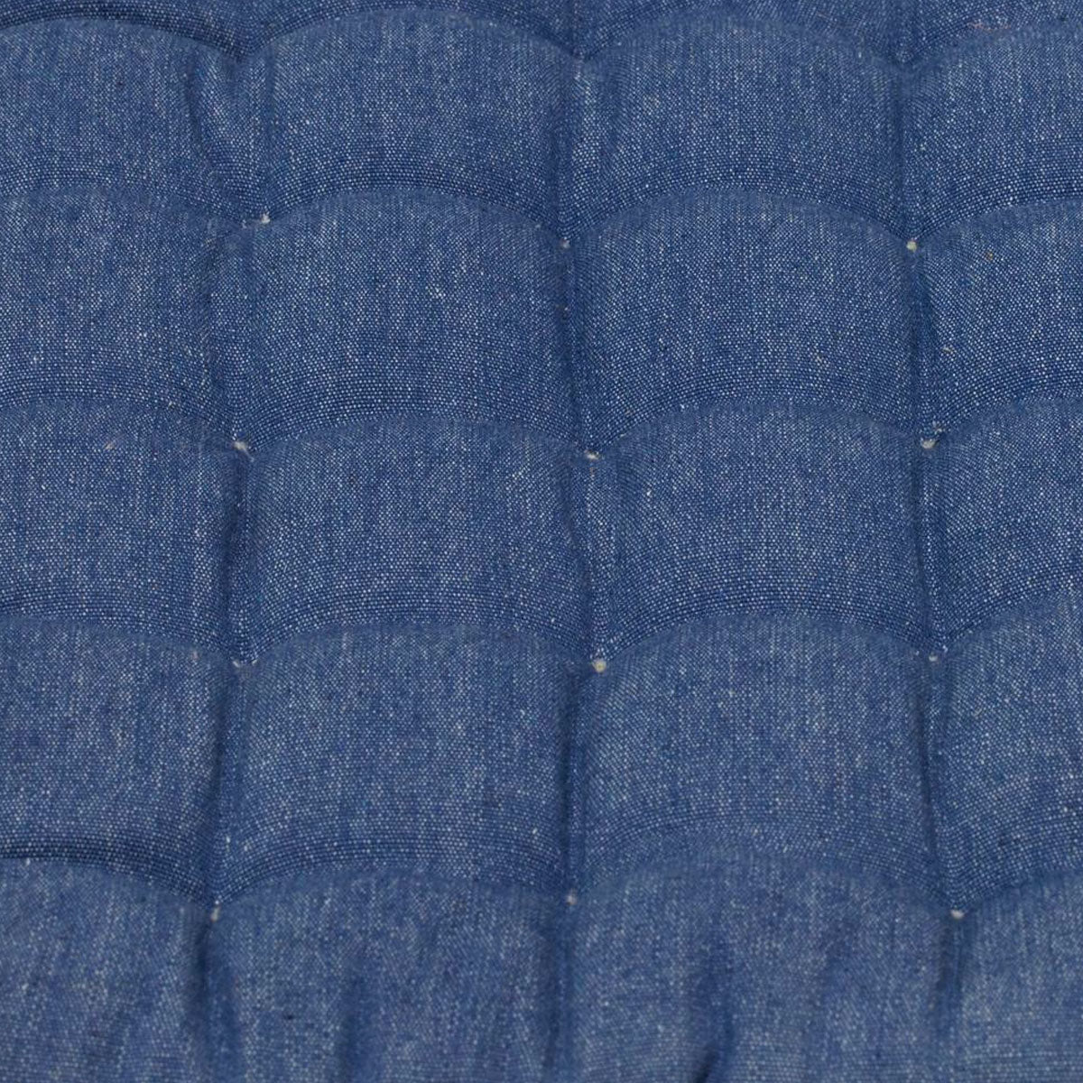 Set of 2 - Outdoor 100% Cotton Chair Pads - 40 x 40 cm - Solid Blue - STripleB