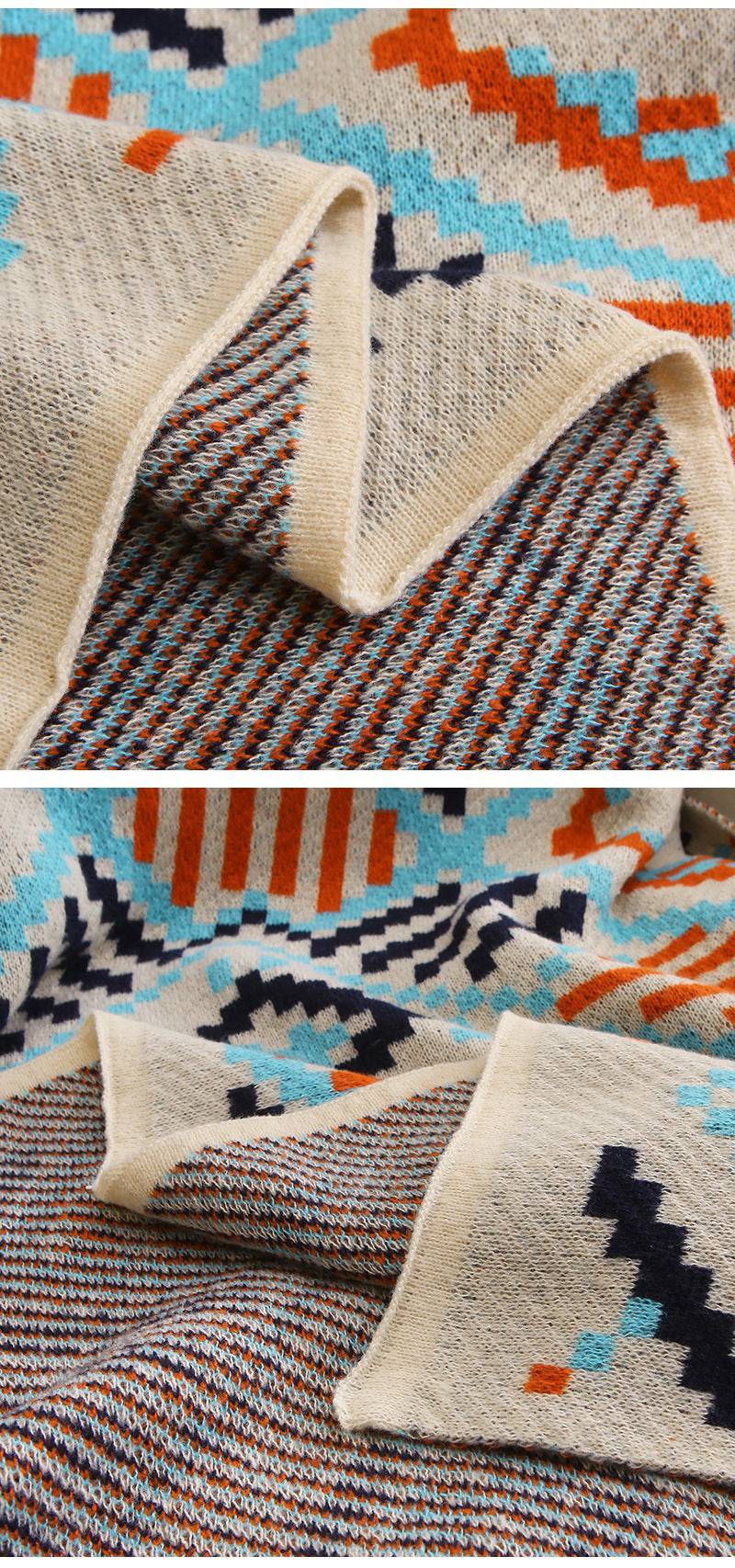 Bohemian Woven Throw Blanket - Soft Decorative Sofa Cover with Tassels - STripleB