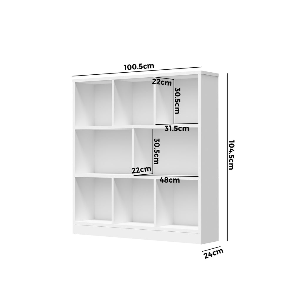 White Bookshelf Display Shelves Storage Organizer Unit - STripleB