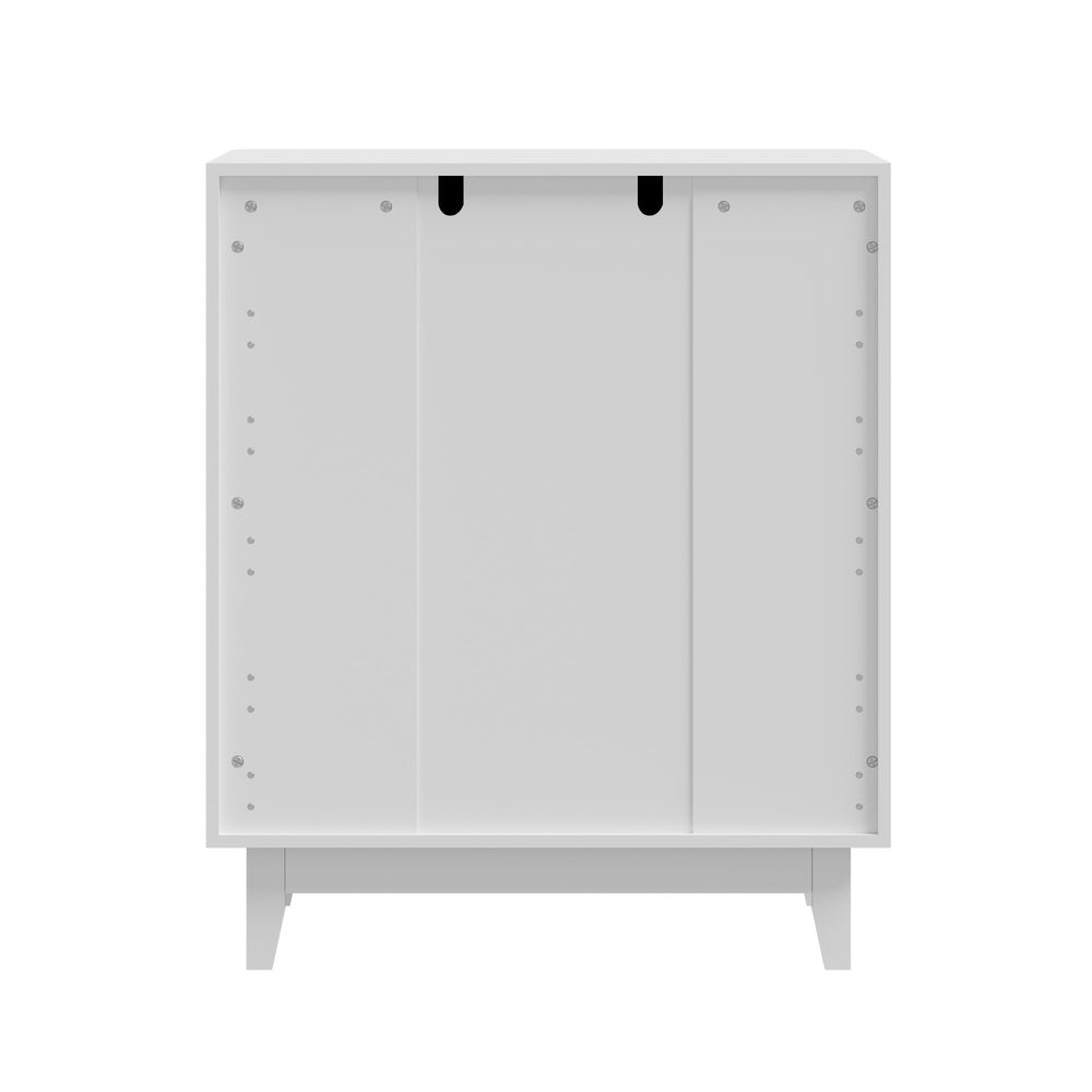 White 5 Drawer Tallboy Dresser with Stripe Design - STripleB
