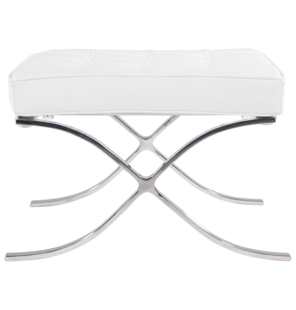 White Barcelona Ottoman - Classic Version - Replica - STripleB