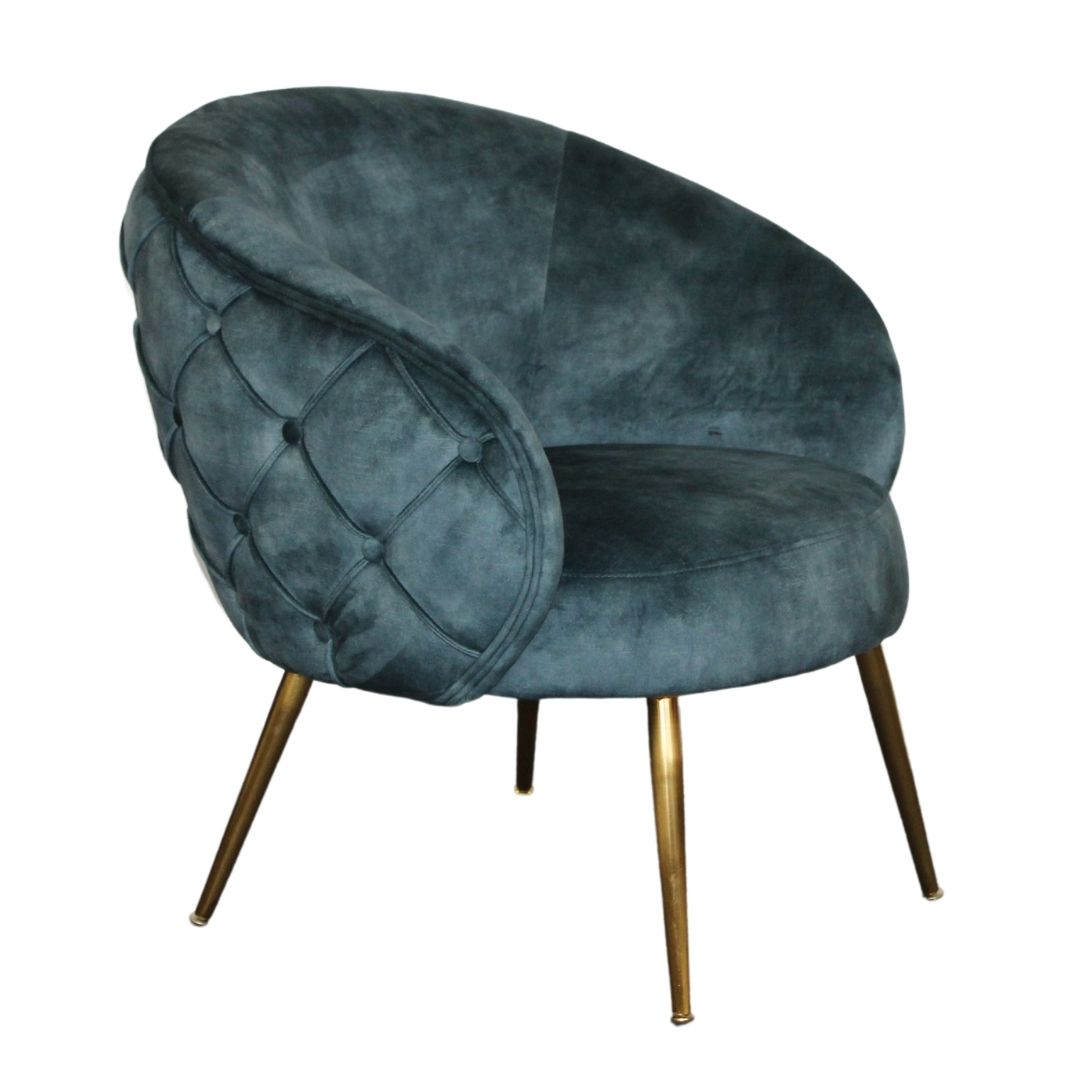 York Accent Chair - Diamond Tufted Deluxe Velvet - STripleB