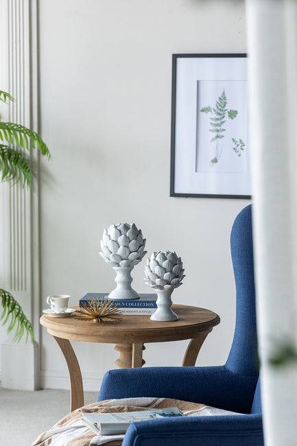 White Ceramic Artichoke Sculpture - STripleB