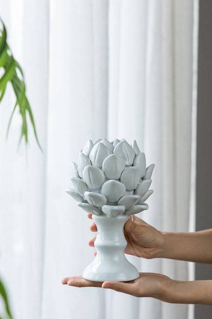 White Ceramic Artichoke Sculpture - STripleB