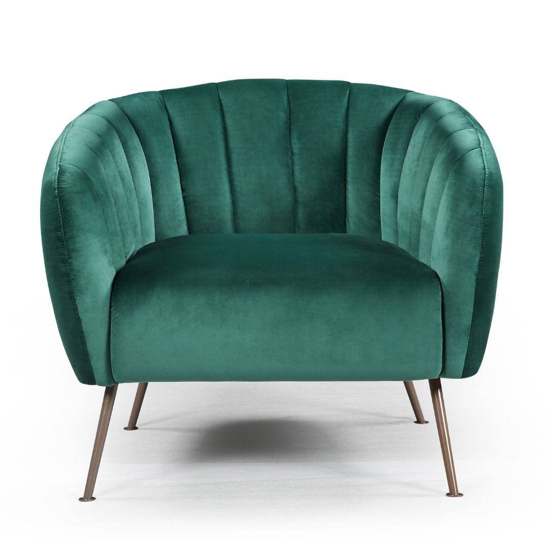 Monet Accent Chair - Slate Velvet upholstery with Bronze Metal legs - 6 Colours - STripleB