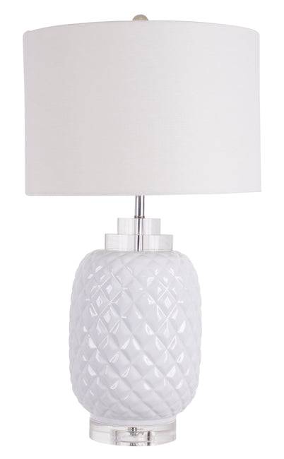 Pineapple White Table Lamp - Gloss Ceramic - STripleB