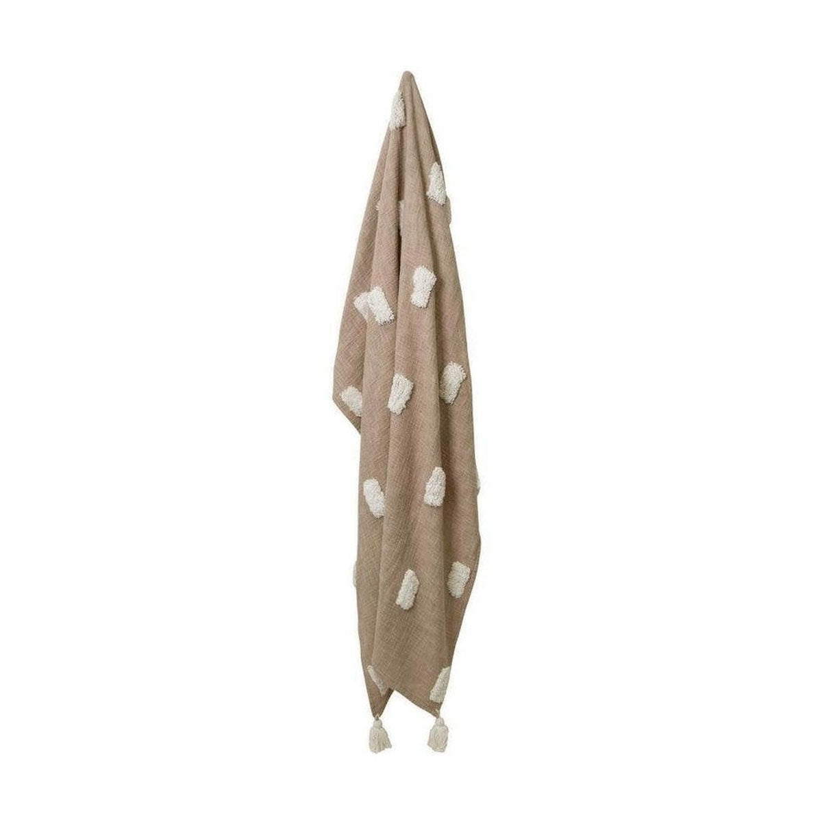 100% Cotton Textured Throw - Sandstone & Ivory - STripleB