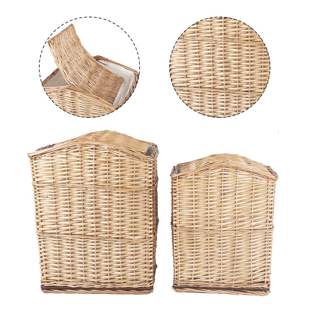 2-Piece Wicker Storage Baskets Set - STripleB