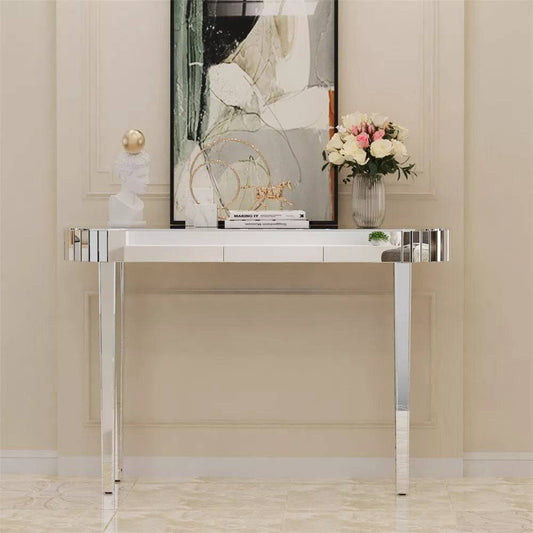 High-end Console Table Mirrored Vanity Makeup Desk Entryway Table_1