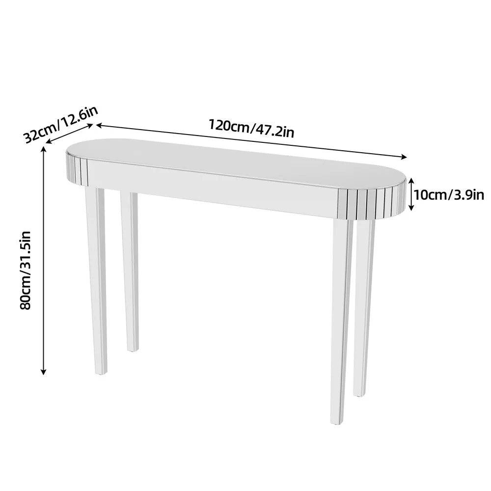 High-end Console Table Mirrored Vanity Makeup Desk Entryway Table_6