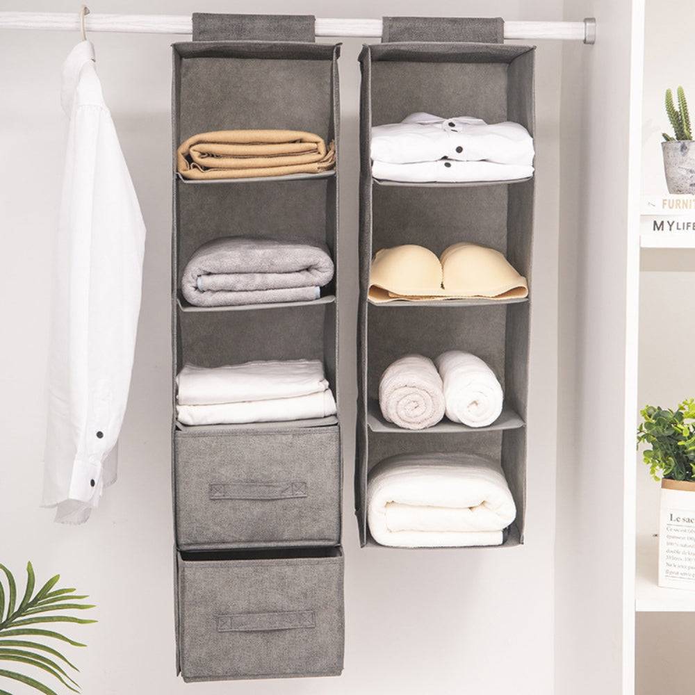 Portable Wardrobe Hanging Storage Bag Interlayer Drawer Type Clothes Hangers Holder Hanging Closet Organizer_2