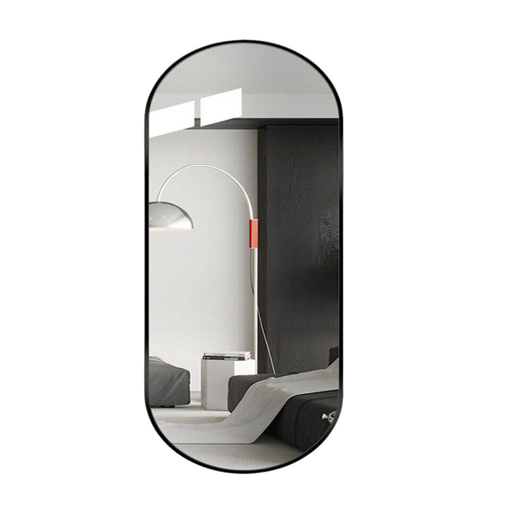 Oval Black Metal Mirror for Modern Bathrooms_0 - STripleB