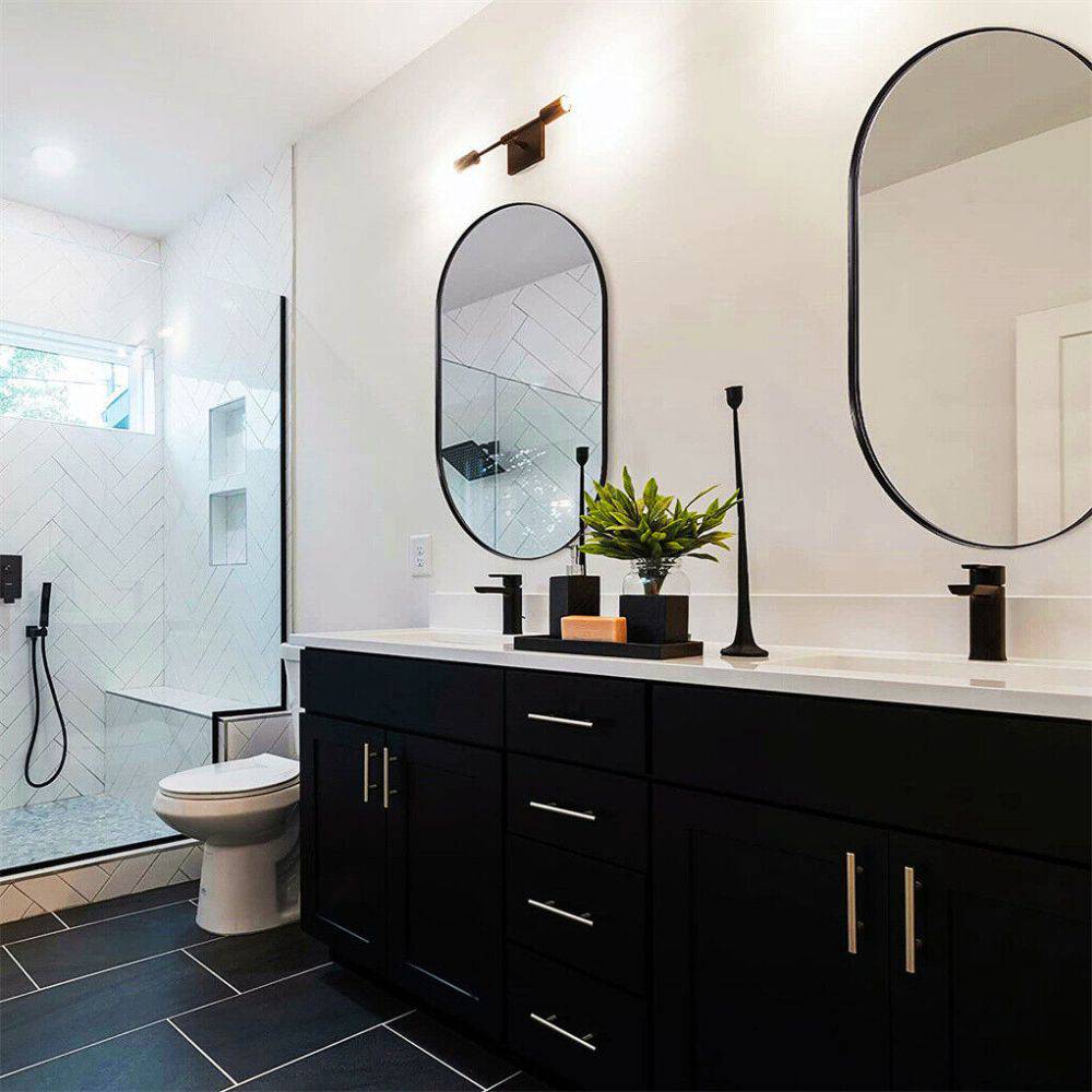 Oval Black Metal Mirror for Modern Bathrooms_3 - STripleB