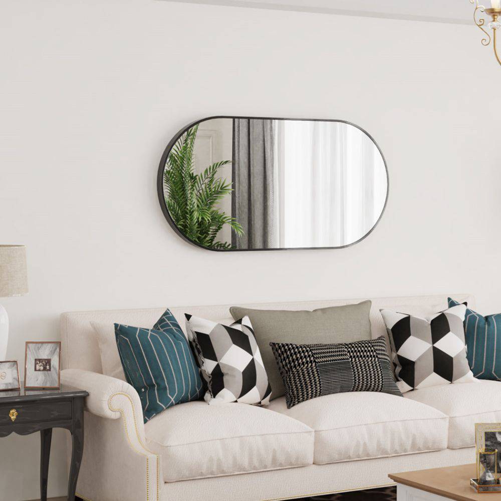 Oval Black Metal Mirror for Modern Bathrooms_6 - STripleB