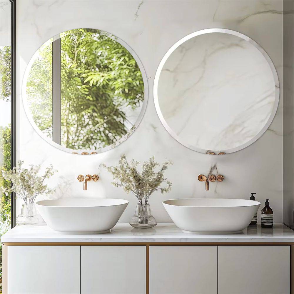 Stylish Frameless Round Bathroom Vanity Mirror for Elegant Wall Decor_1 - STripleB