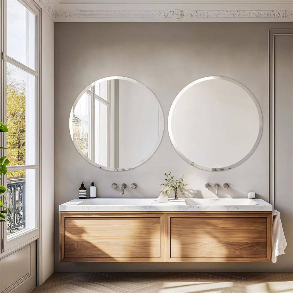 Stylish Frameless Round Bathroom Vanity Mirror for Elegant Wall Decor_3 - STripleB