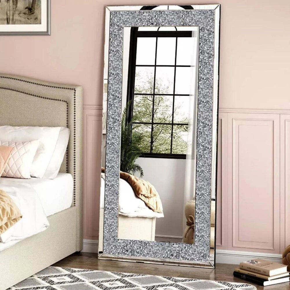 Sparkly Wall Mounted Crystal Diamond Vanity Mirror_0 - STripleB