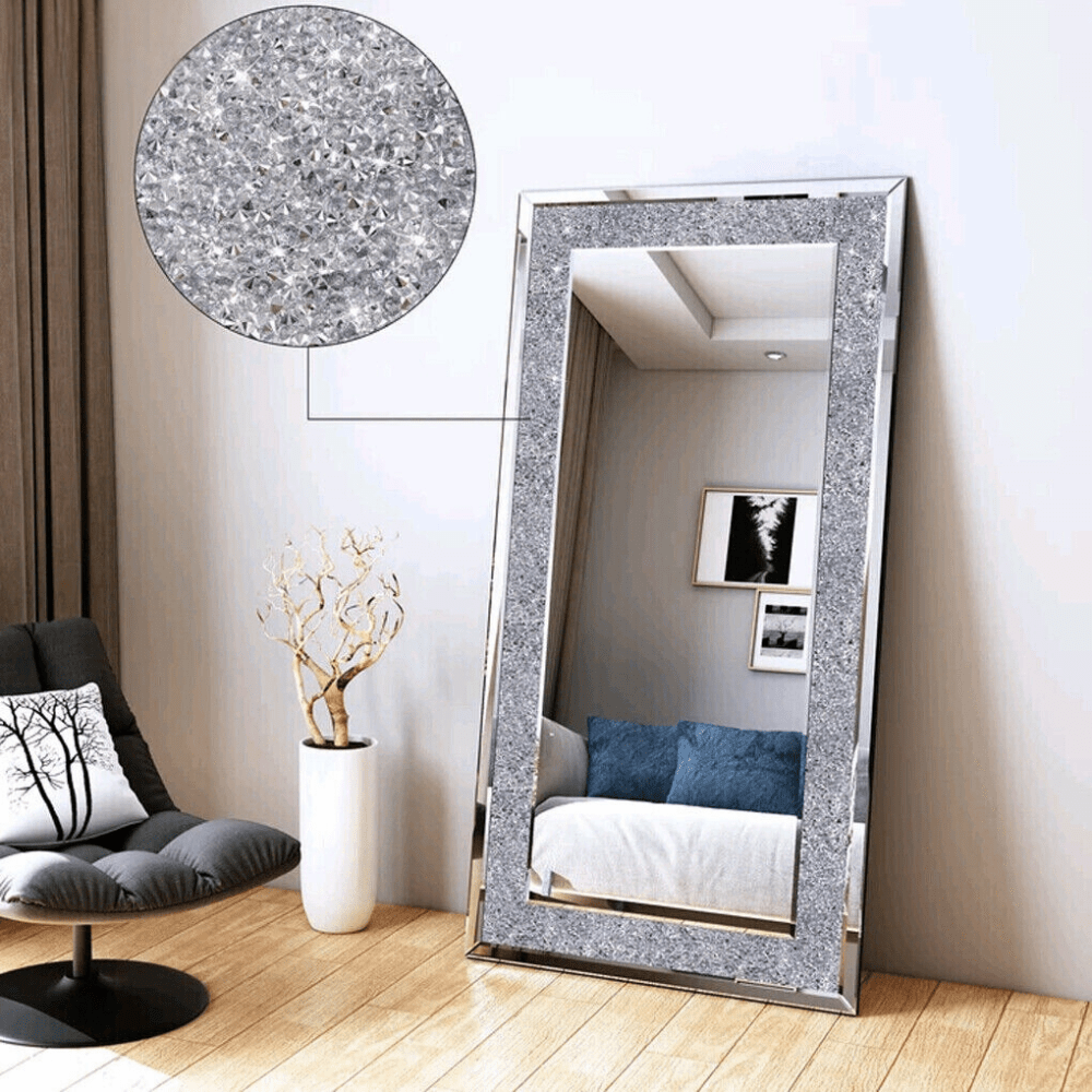 Sparkly Wall Mounted Crystal Diamond Vanity Mirror_2 - STripleB