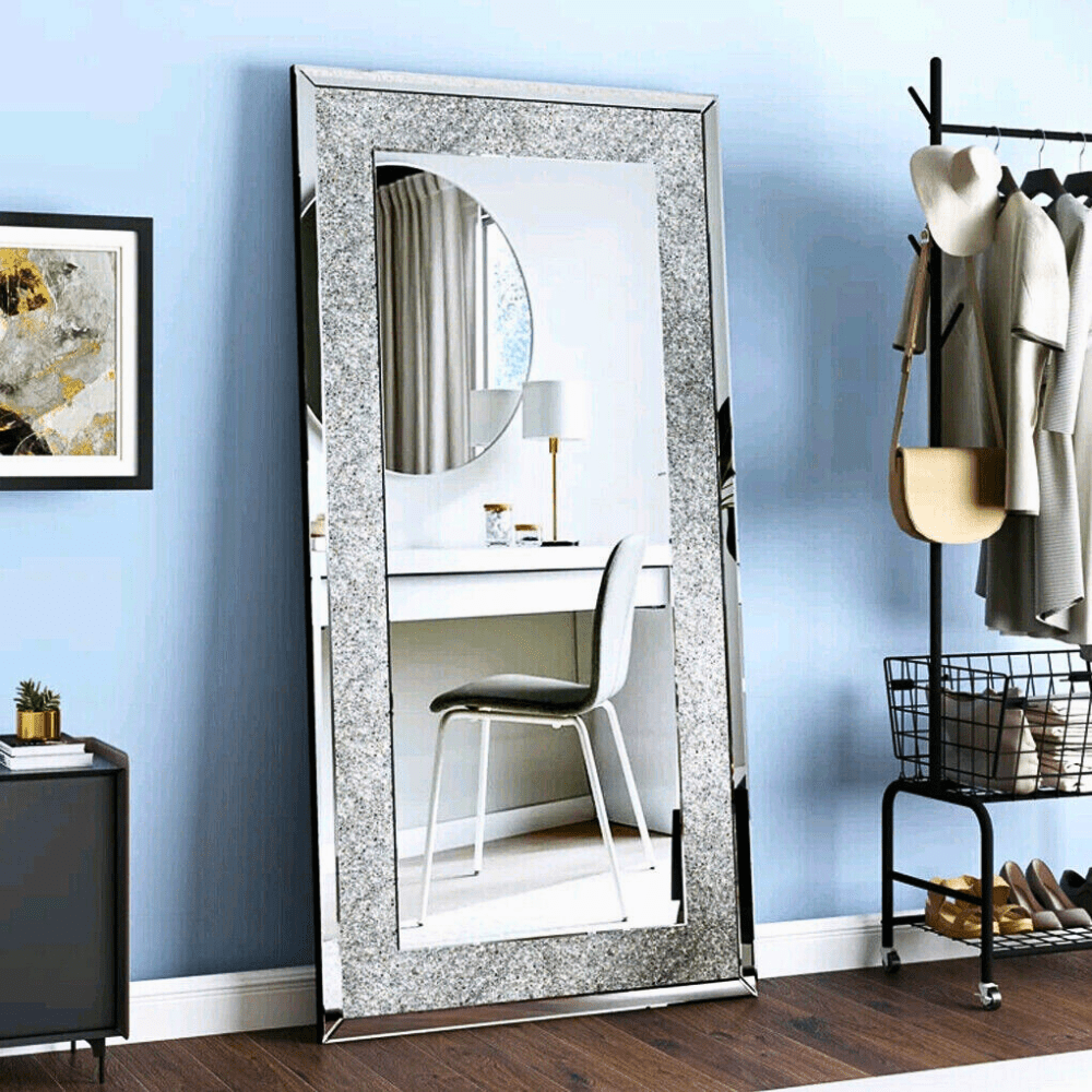 Sparkly Wall Mounted Crystal Diamond Vanity Mirror_3 - STripleB