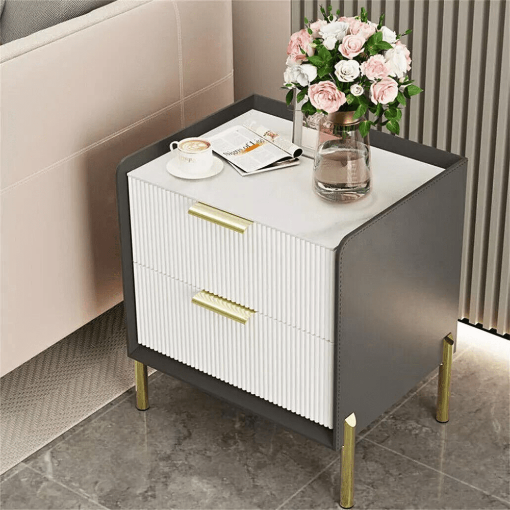 Modern White Nightstand with Storage Drawers_3 - STripleB