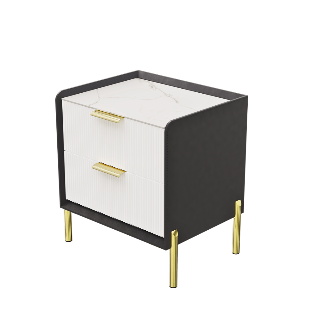 Modern White Nightstand with Storage Drawers_7 - STripleB