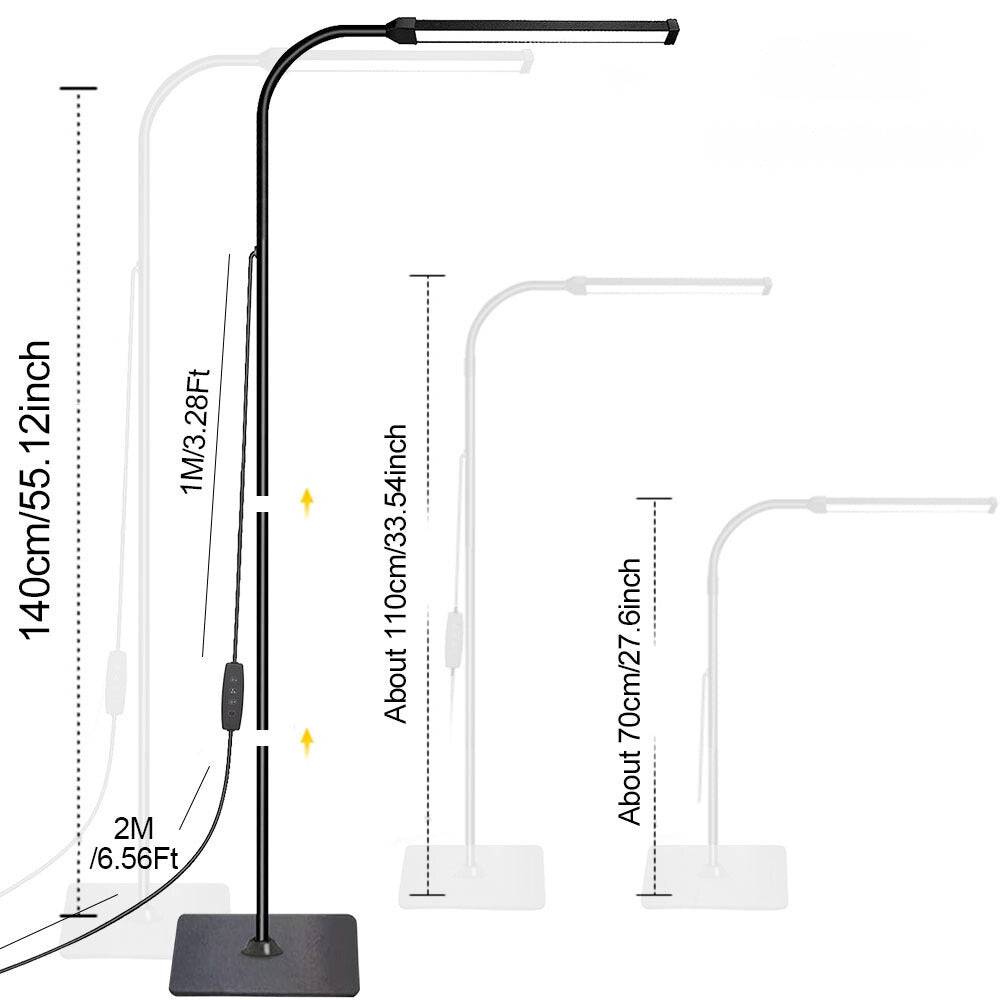 LED Floor Lamp Dimmable Floor Standing Light Adjustable Gooseneck Night Light_7