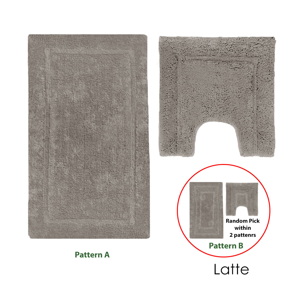 2200GSM 2 Pce Axel 100% Cotton Bath Mat Set - Latte - STripleB