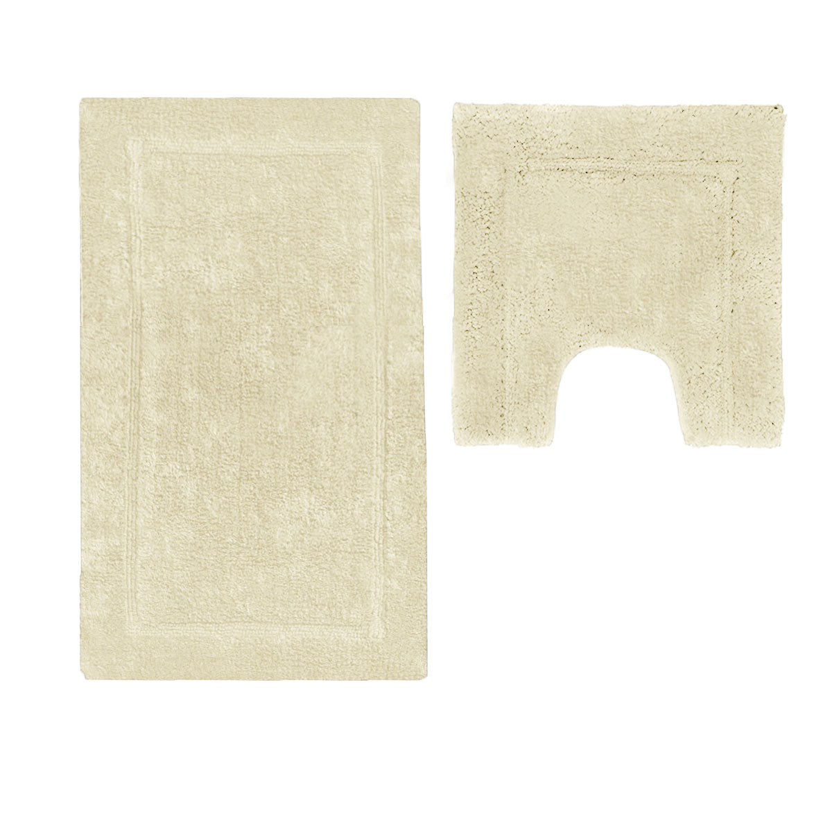 2200GSM 2 Pce Axel 100% Cotton Bath Mat Set - Vanilla - STripleB