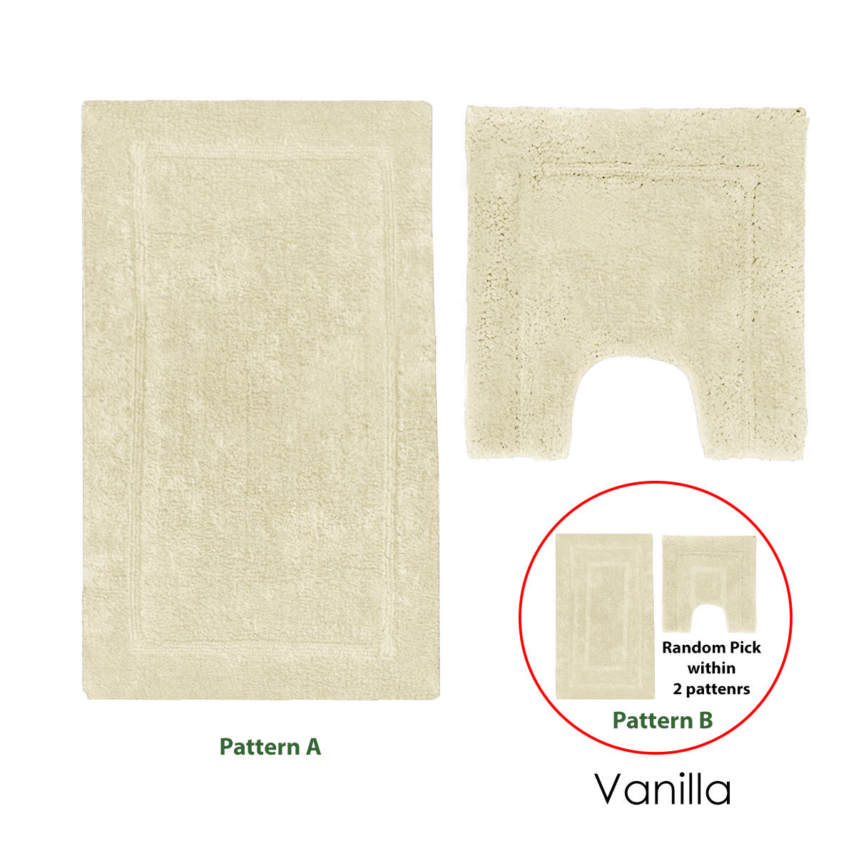 2200GSM 2 Pce Axel 100% Cotton Bath Mat Set - Vanilla - STripleB
