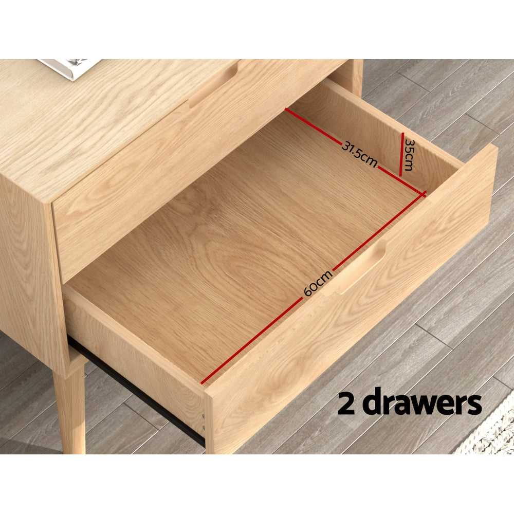 2 - Bedside Table Drawers - Oak GINO - drawer - dimensions - STripleB