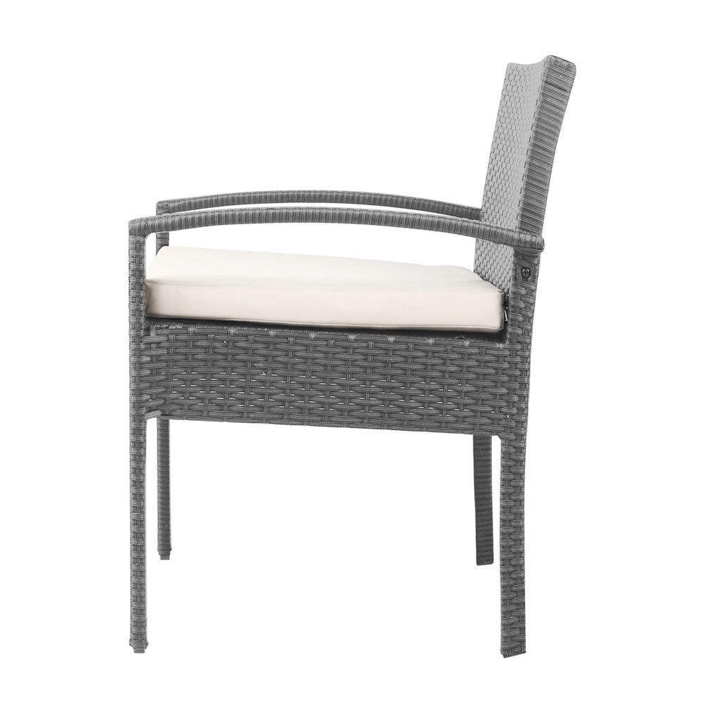 3PC Patio Furniture Bistro Set - Grey - STripleB
