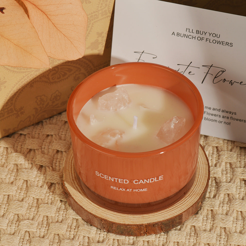 3 PCS - Macaron Crystal Stone Scented Candle Set - Sweet Lemon - STripleB