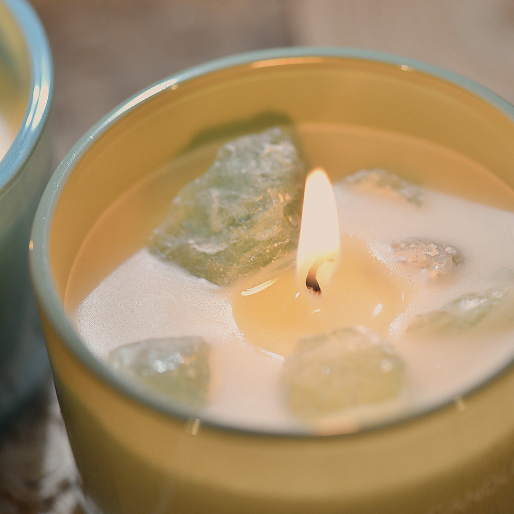 3 PCS - Macaron Crystal Stone Scented Candle Set - Sweet Lemon - STripleB