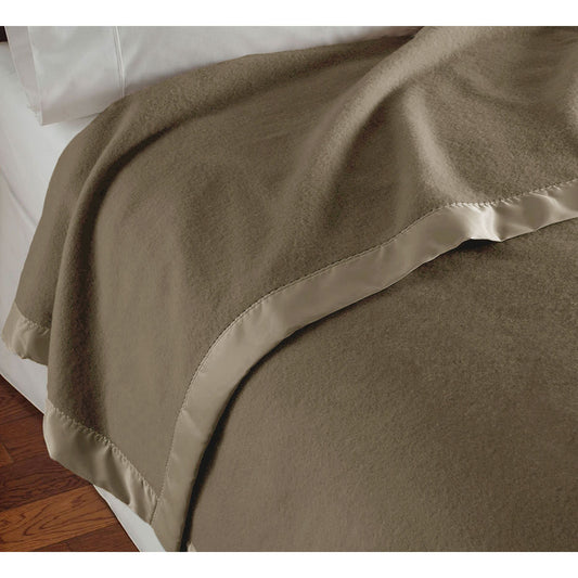 400GSM Luxury Wool Blanket Mocha - Queen - STripleB