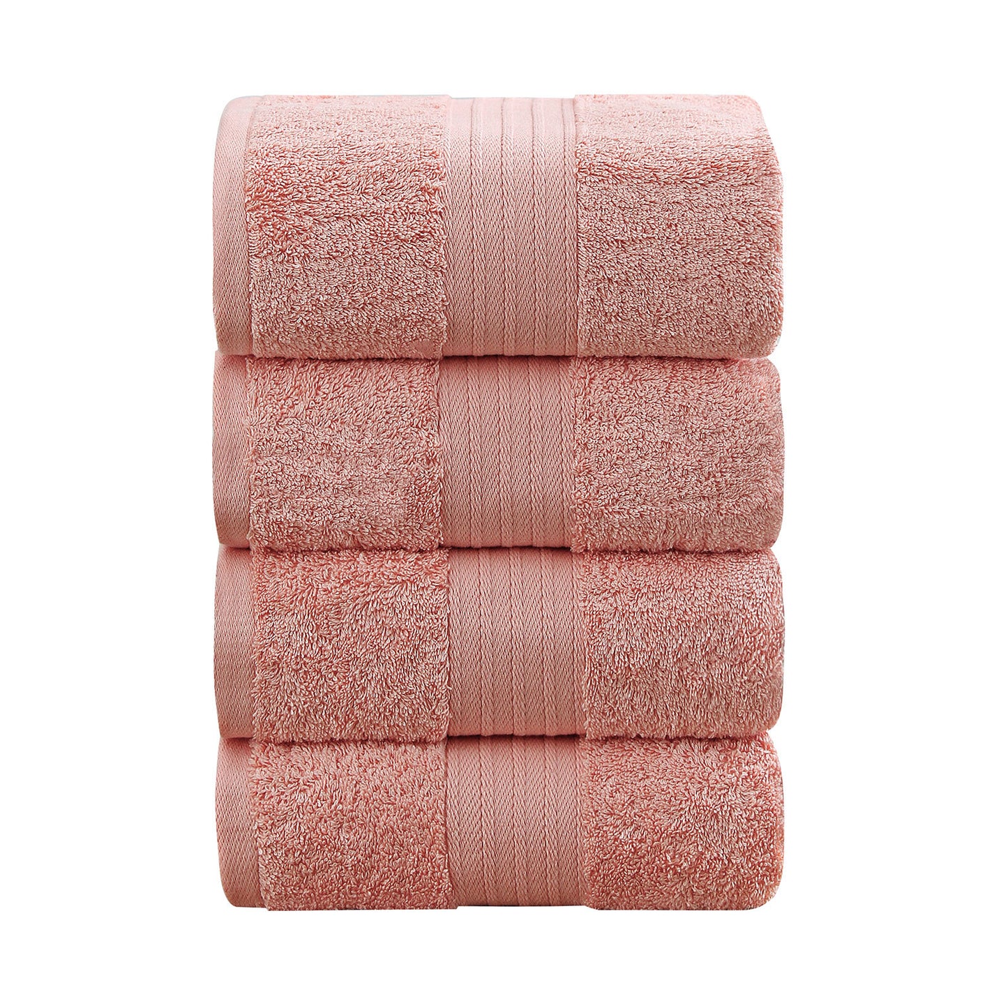 4 Piece Cotton Bath Towels Set - Coral - STripleB
