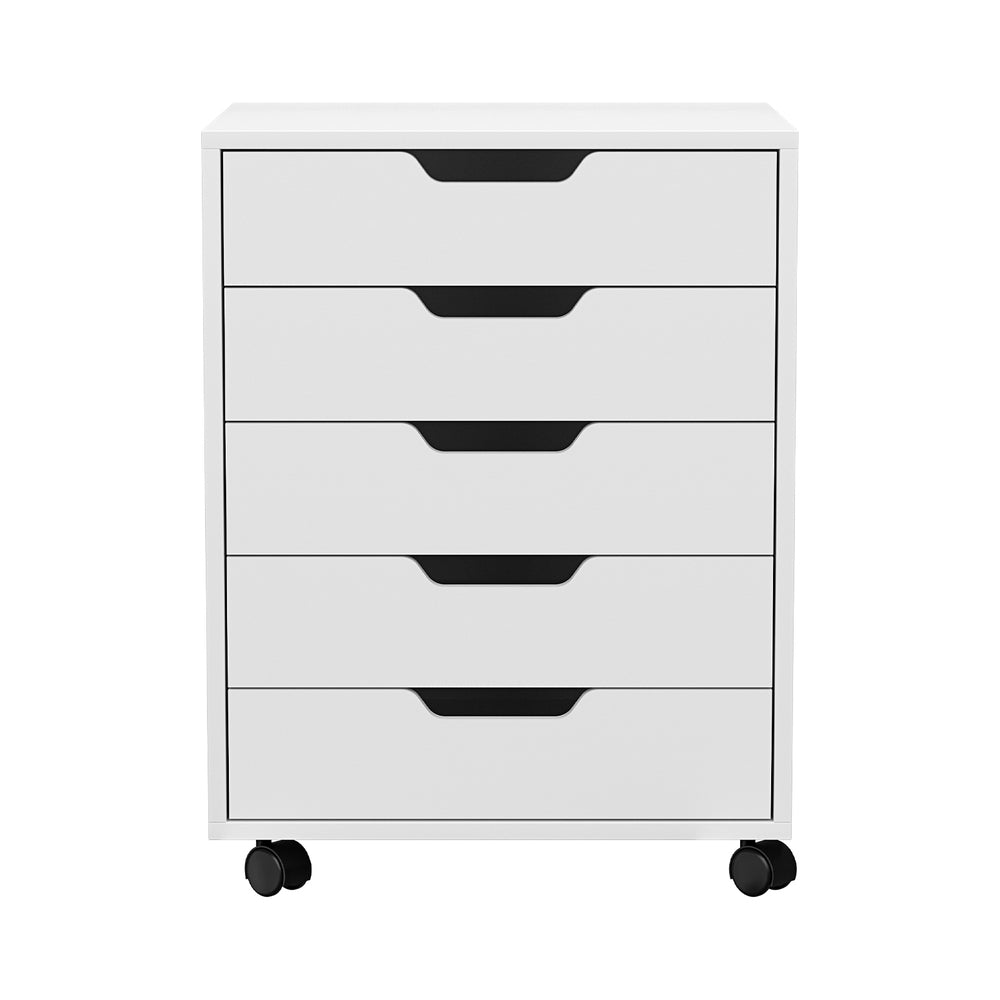 5-Drawer Mobile Filing Cabinet - White - STripleB