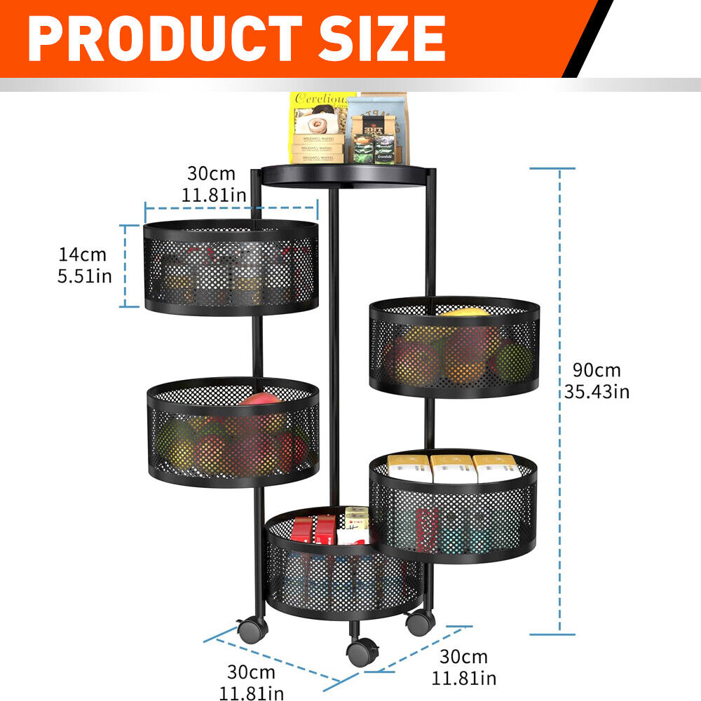5 Tiers - Storage Trolley Cart - STripleB