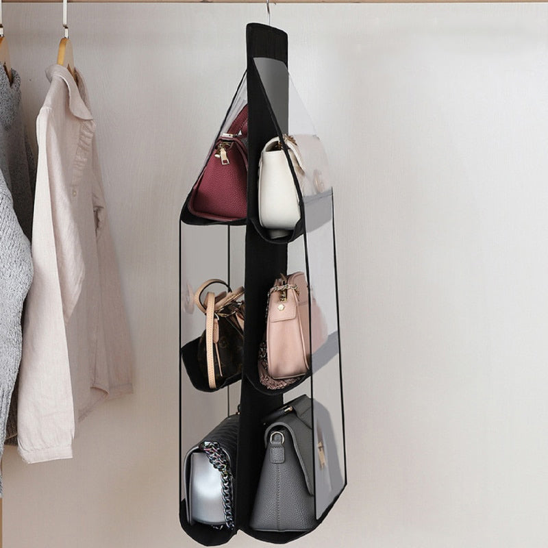 6-Pocket Foldable Hanging Organizer for Handbags - STripleB