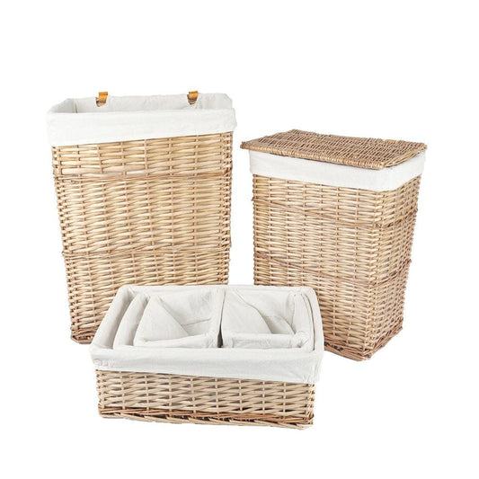 6 - Piece Wicker Storage Baskets with Liner Set - STripleB