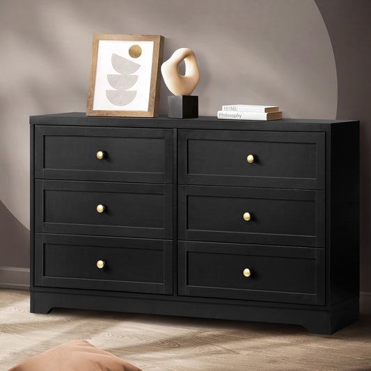 6 Drawer Chest of Drawers Black - STripleB