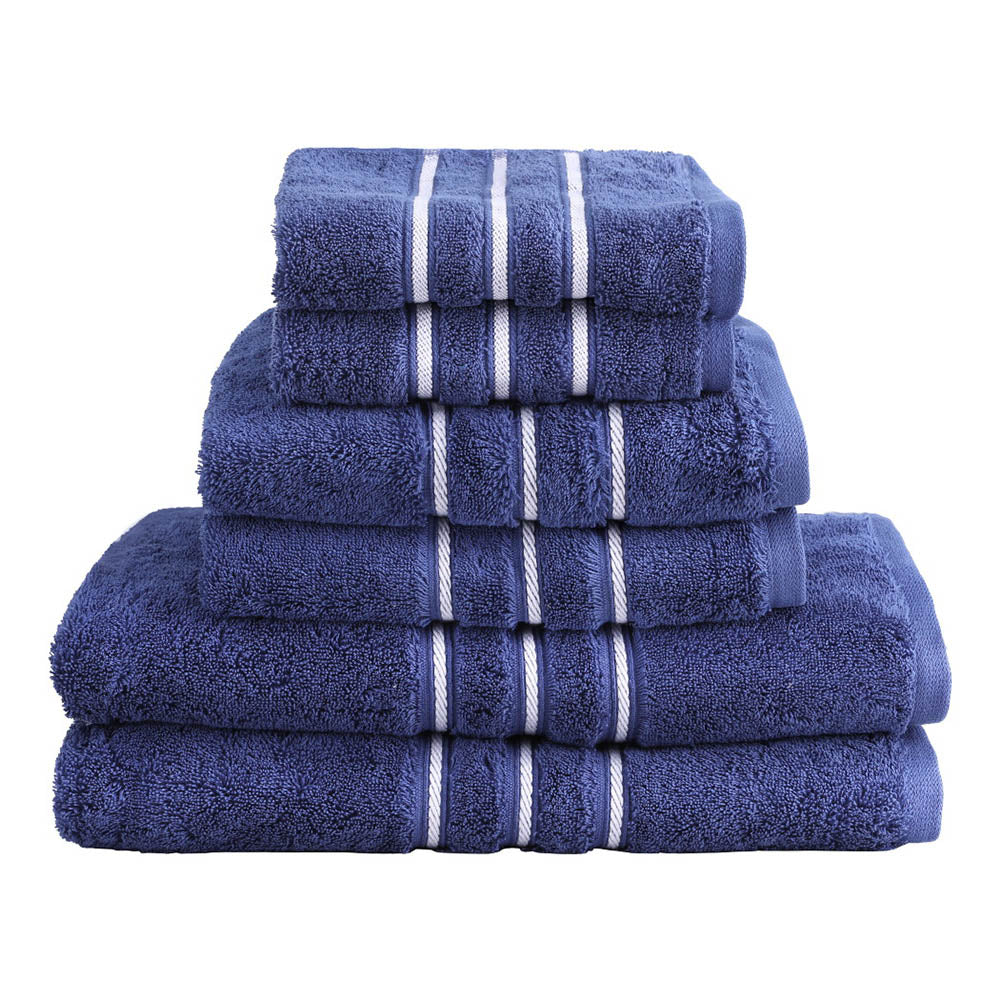 6 Pack Bath Towels Set Cotton Towel - Navy - StripleB