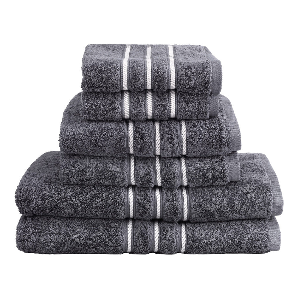6 Pack Bath Towels Set Cotton Towel Grey - STripleB