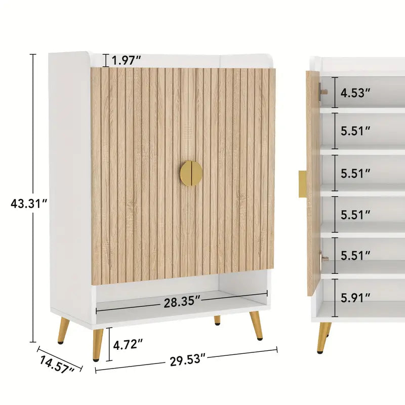 7-Tier - Shoe Storage Cabinet with Adjustable Shelves - dimensions - STripleB