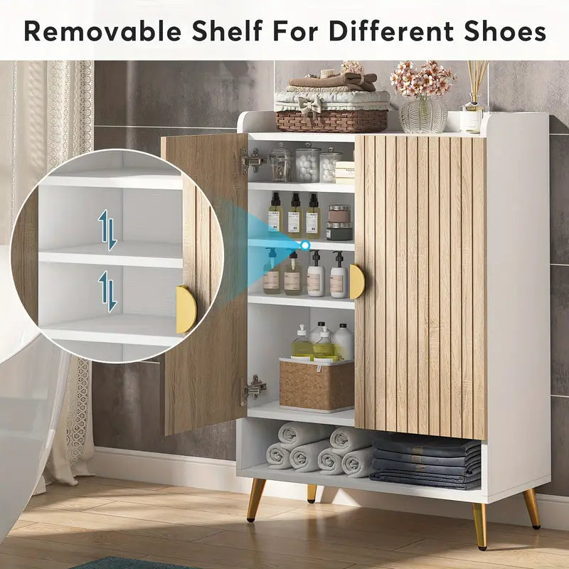 7-Tier - Shoe Storage Cabinet with Adjustable Shelves - STripleB