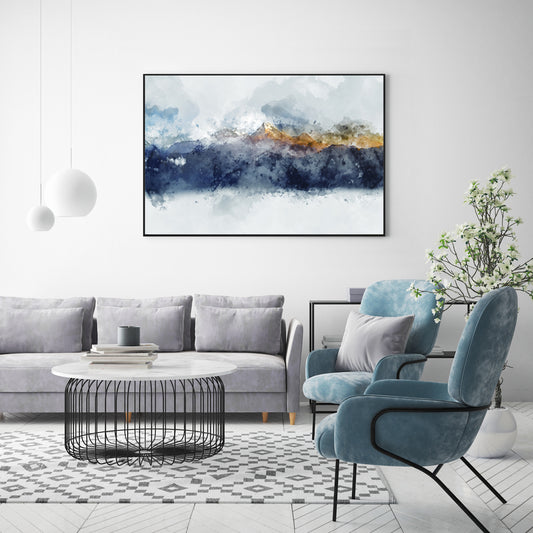 Abstract Sunlight Mountains Black Frame Canvas - 70cmx100cm - STripleB