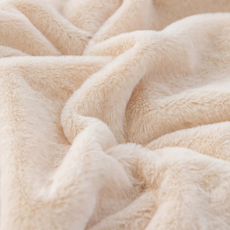 Apricot - Plush Toscana Rabbit Hair Throw Blanket - 130*160cm - STripleB