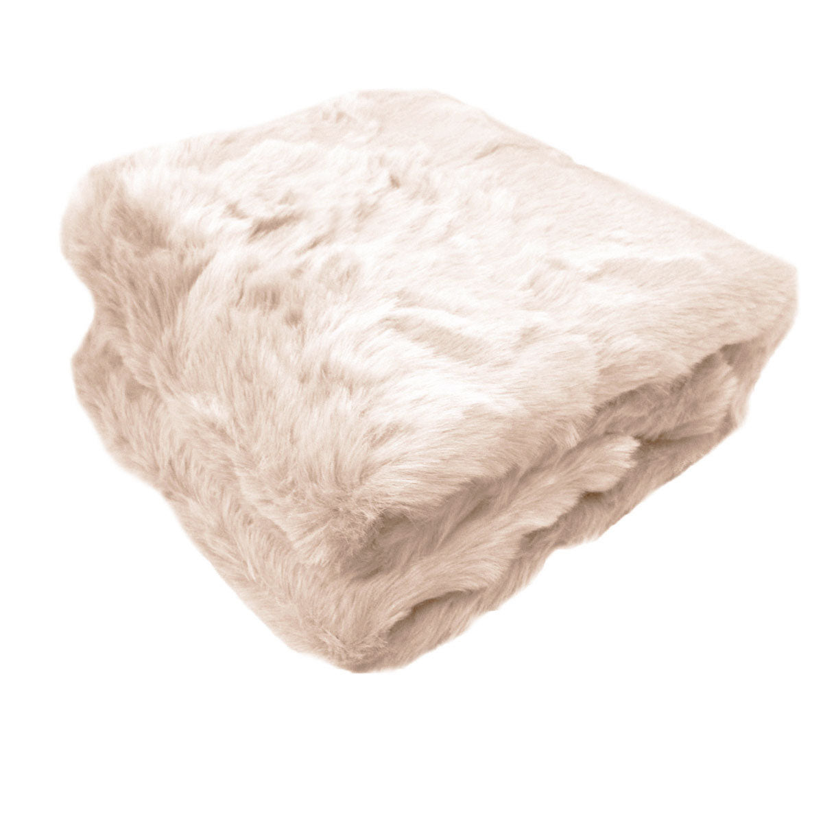 Ariana Long - Fleece Faux Fur Throw Rug - Peach - STripleB