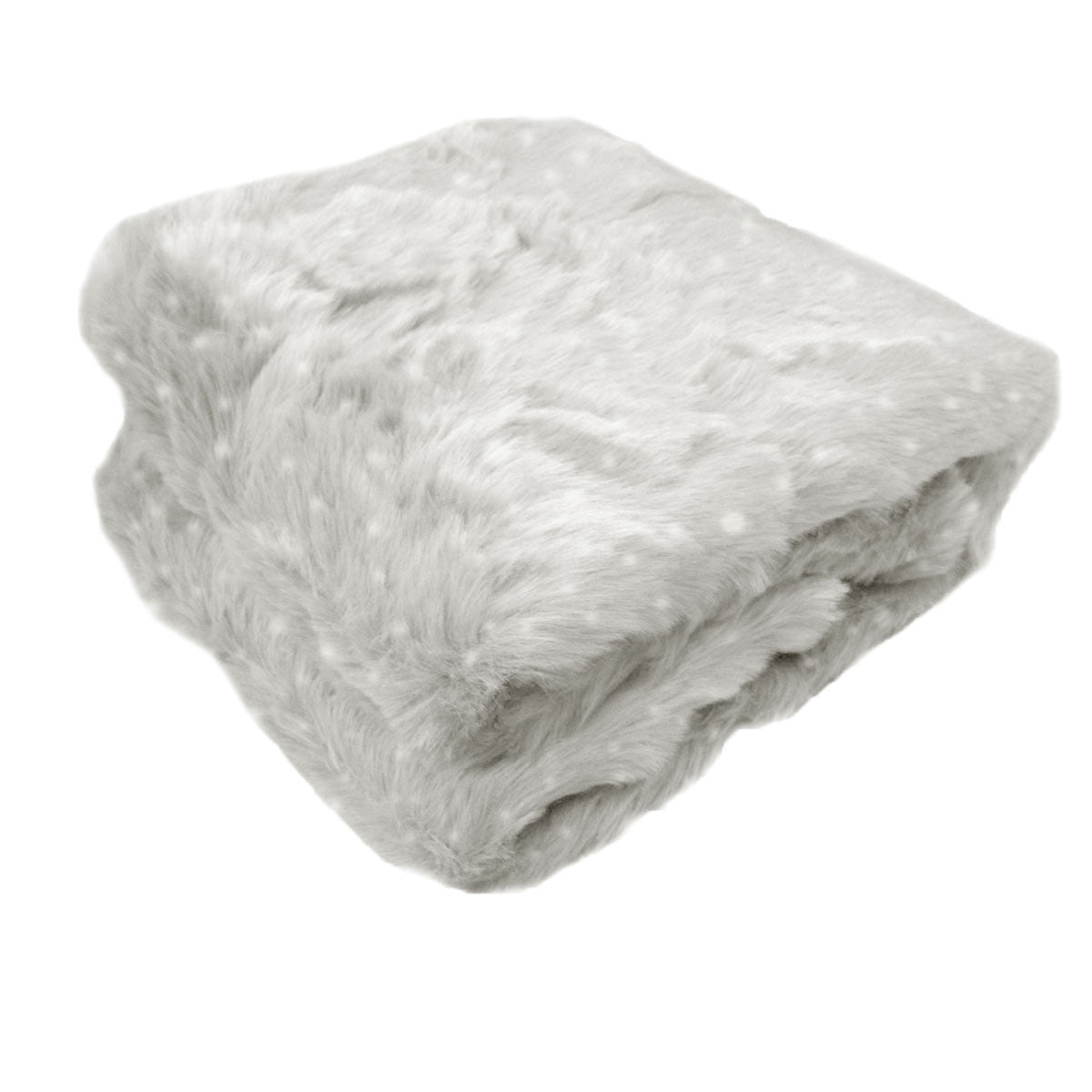 Ariana Long - Fleece Faux Fur Throw Rug - Silver Dot - STripleB